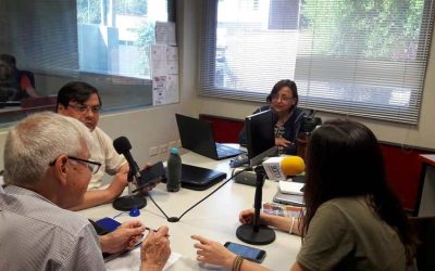 César Martinez, ministro de la SENADIS, Profesor Melquiades Alonso e Inés Coronel de la FENAES 
