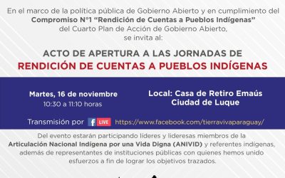 Instituciones Públicas rendirán cuentas a Pueblos Indígenas.