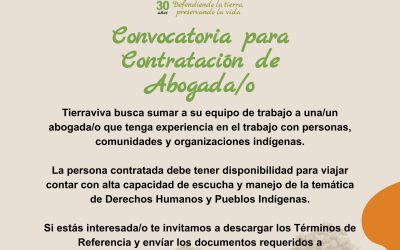 Convocatoria para Contratación de Abogada/o