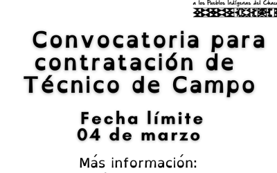Convocatoria a concurso para el cargo de Técnico de Campo